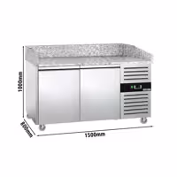 Pitsa külmkapilaud ECO – 1500 x 800 mm – 2 uksega