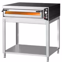 Electric Deck Pizza Oven - Single Deck - Refractory Stone Deck - 9 x Ø 34cm (13.4") - 230V 3 Phase - Mechanical Controls - up to 450°C - incl. Base frame