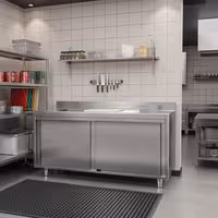 خزانة قاعدية ستانلس ستيل KOPENHAGEN PREMIUM - 2000x600mm - مع أبواب منزلقة & مع حاجز خلفي