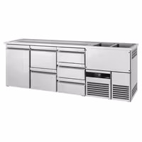 Direct Draw Beer Dispenser / Kegerator PREMIUM - 2500x700mm - 1 Solid Door & 5 Drawers