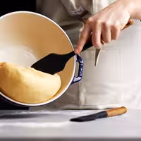 STAUB | Silicone Dough Scraper Spatula – 300 mm - Black - Acacia Handle - Non-stick Safe