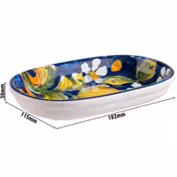 (6 Stück) Schale - MEDITERRANEAN - Melamin - 0,2 Liter - 185x115mm - Bunt
