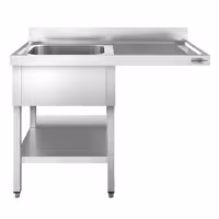 Pult za pranje za perilicu posuđa - 1400x700 mm - s 1 koritom lijevo
