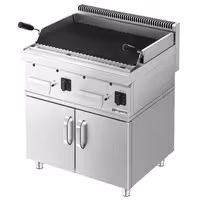 Lávaköves gázgrill - 14 kW - Billenthető grillrács - Szabadon álló kivitel - 700 mm mély