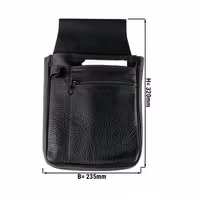 KARLOWSKY | Cashier's holster – Cowhide leather - Black - 23.5×12.5cm - 1 bill compartment, zip pocket, slip pocket + coin scoop - Key-loop - Belt loop