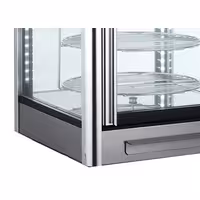 Countertop 4-Sided Glass Display Fridge - 108L - 470mm - Double glazing - square - with 4 rotating shelves - 1 glass door - for patisserie