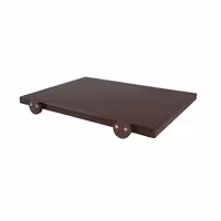 Neslīdošs griešanas dēlis - 300x500 mm - Biezums: 20 mm - HACCP atbilstošs - PE500 (HDPE) polietilēns - Brūns - Ar fiksatoriem