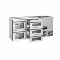 Pivski šank PREMIUM - 1950x700 mm - 5 Staklene ladice