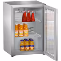 LIEBHERR | Chłodziarka podblatowa PREMIUM – stal nierdzewna – 44 L – od +2 do +12 °C – z 1 drzwiami szklanymi