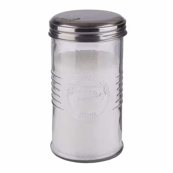 (6 tk) Suhkrudosaator - Retro - klaas/roostevaba teras - 350 ml - klapiga kaas