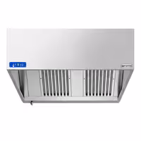 Commercial Wall-Mounted Extractor Hood with Motor - 1200mm - with Speed Controller, Baffle Filters & Lighting