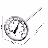Termometr szpilkowy – stal chromowo-niklowa – Ø 45 mm – głębokość wbicia: 125 mm – od -40 do +70 °C