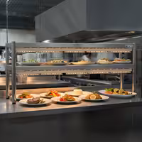 Commercial Heated Gantry with 2 Ceramic Heaters - 2000x370mm - 2kW - 2 Tier - height-adjustable