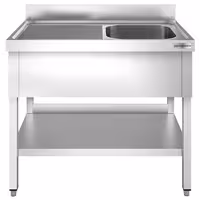 Sudoper PREMIUM - 1000x600 mm - s donjom policom - s 1 koritom - korito desno - inox