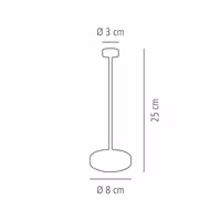 (4 adet) Şarj Edilebilir Masa Lambası - NISSRIN MICRO - 3 kademeli kısılabilir - Ø80x250mm - Siyah