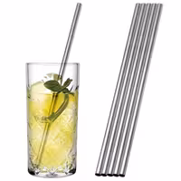 (50 adet) Paslanmaz Çelik Pipet - 200mm - ø 8mm - düz