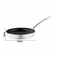 Padella - bordo alto - 1 manico - Alluminio - rivestimento antiaderente (Teflon Platinum) - Ø 320mm - Altezza: 55mm - compatibile con lavastoviglie