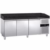 Commercial Pizza Prep Counter - Granite Top PREMIUM - 2025x800mm - with 3 doors