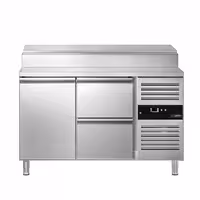 Stół przygotowawczy PREMIUM – 1360 mm – na 7x GN 1/3 – z 1 drzwiami i 2 szufladami