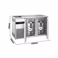Direct Draw Beer Dispenser / Kegerator PREMIUM - 1550x700mm - Double Doors