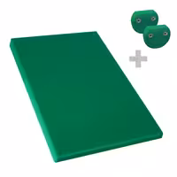 Neslīdošs griešanas dēlis - 300x500 mm - Biezums: 20 mm - HACCP atbilstošs - PE500 (HDPE) polietilēns - Zaļš - Ar fiksatoriem - Var mazgāt trauku mazgājamā mašīnā