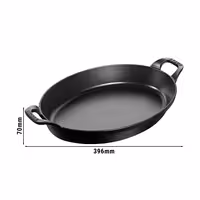 STAUB | Oval Cast Iron Baking Dish – 320 mm - Black - Stackable, Oven to 240°C