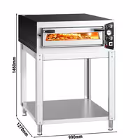 Electric Deck Pizza Oven - Single Deck - Refractory Stone Deck - 6 x Ø 35cm (13.8") - Mechanical Controls - up to 450°C - incl. Base frame