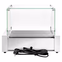 Commercial Hot Dog Roller Grill - 9 Rollers - with Glass Cover