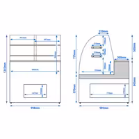 Serve Over Counter - 998mm - with 2 shelves - capacity 163 litres