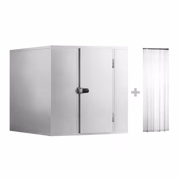 Cameră frigorifică de congelare din oțel inoxidabil - 1800x1800 mm - 4,30 m³ - cu perdea cu benzi PVC - izolație 120 mm