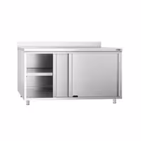 خزانة قاعدية ستانلس ستيل KOPENHAGEN PREMIUM - 1600x600mm - مع أبواب منزلقة و مع حاجز خلفي