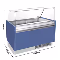 Ice Cream Display Freezer | LIAM - 1310mm - Static cooling - with LED lighting - for 10 x 5 litres Napoli pans - Blue