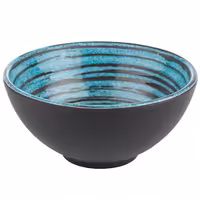 (6 adet) Kase - CANCUN - Melamin - 0,5L - köşeli - 150x150mm - Derinlik:70mm - Kahverengi/Mavi