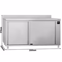 Commercial Hot Cupboard ECO - 2000 x 700 mm - with raised edge and sliding doors - digital