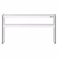 Pöytähylly - ruostumattomasta teräksestä - 2 tasoa - 1200x370 mm - korkeussäädettävä
