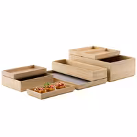 Ahşap Sunum Kutusu - VALO - GN 1/1 - Kahverengi - 530x325x85mm