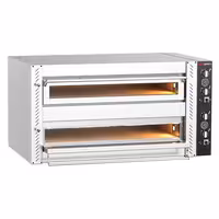 Electric Deck Pizza Oven - Twin Deck - Refractory Stone Deck - 6+6 x Ø 30cm (12") - Mechanical Controls - up to 450°C