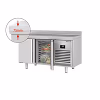 Commercial Counter Fridge PREMIUM PLUS - 1468x700mm - with 2 doors - with upstand - capacity 350 litres
