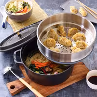 STAUB | Cocotte with Steamer Insert – Ø 240 mm – Black