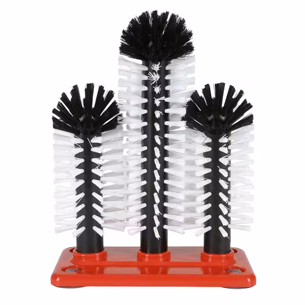 (2 adet) FUCHS | DELFIN® Cam bulaşık fırçası - 2x180mm + 1x240mm - plastik taban plakalı - 1-2-3