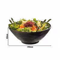 (6 adet) Tatlı / Salata Kasesi - MARONE - Melamin - 0,8L - yuvarlak - Ø190mm - Derinlik:80mm - Siyah/Kahverengi