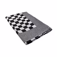 (12 unid) Panos de cozinha em Algodão - lavável a 60°C; resistente ao cloro - 65x65cm - Preto / Branco aos quadrados