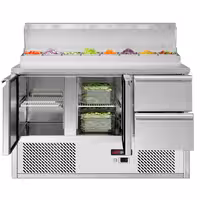 Pripremni rashladni pult ECO - 1368x700 mm - 2 vrata i 2 ladice - za 8x GN 1/6