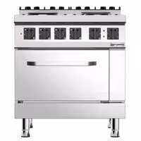 Fogão elétrico - 15,2kW - 4 placas redondas - com forno a gás estático - 6kW