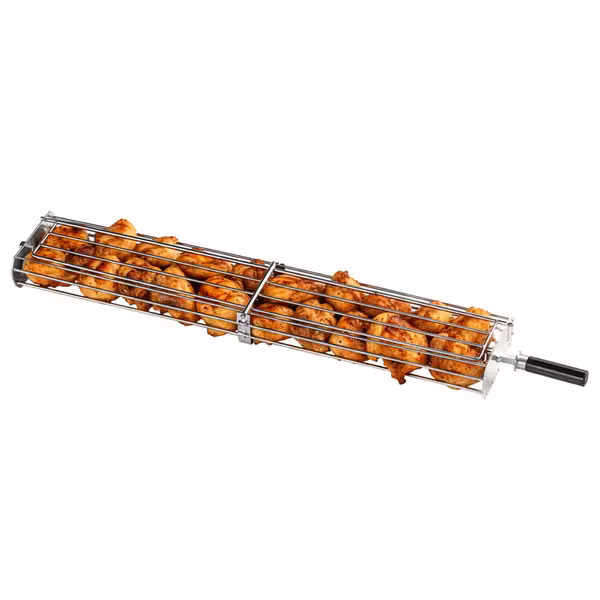 Multi-Position Spit with Handle for Charcoal Chicken Grills - Length: 145cm - compatible with HKGM Series