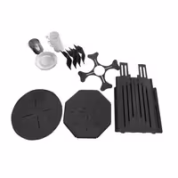 Cup & Saucer Dispenser - rotating - Black - Stainless Steel - Countertop Version