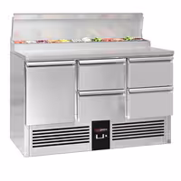 Pripremni rashladni pult PREMIUM - 1368x700 mm - 1 vrata i 4 ladice - za 8x GN 1/6