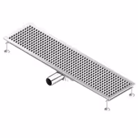 Podni odvod od nehrđajućeg čelika – 1200 x 300 mm – ugradnja u ravnini s podom i bočni izlaz – Ø 70 mm