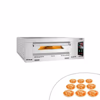 Gas Deck Pizza Oven - Single Deck - Refractory Stone Deck - 9 x Ø 34cm (13.4") - 230V Single Phase - Mechanical Controls - up to 450°C