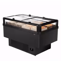 Szupermarket fagyasztó - 1533x995 mm - 260 liter - üveg tolótető - fekete